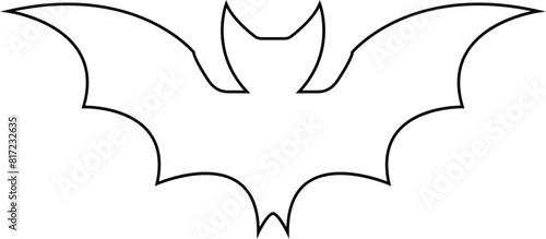 black line bat swarm vector Halloween . Flying fox night creatures. Silhouettes of flying bats traditional Halloween symbols isolated on white background.