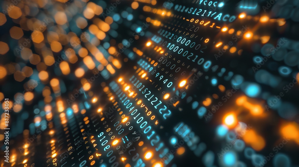 Representation of digital transformation with binary code. Representation of digital transformation with binary code.
