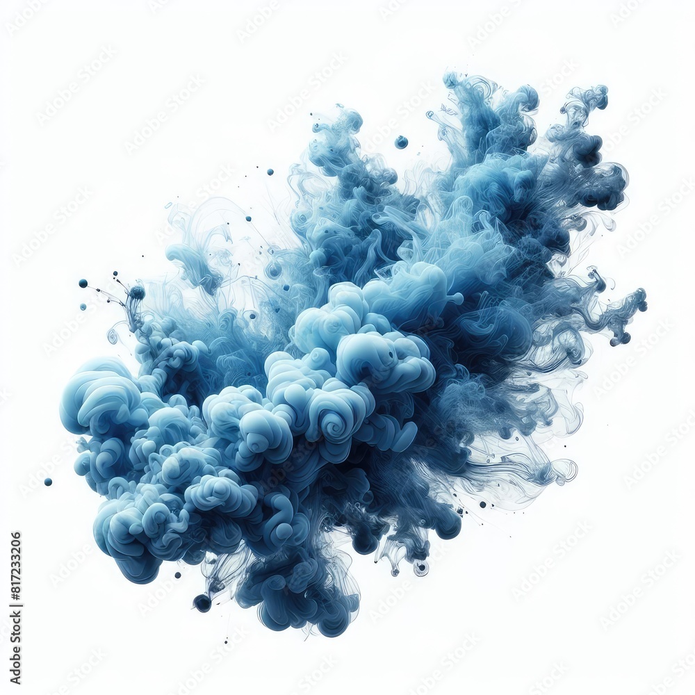 Blue smoke isolated on a white background Blue smoke isolated on a white background