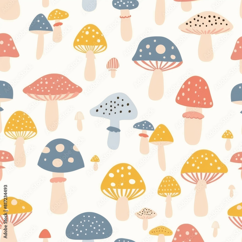 Cute Pastel Color Mushroom Pattern Digital Paper l Nature Plant Vegetable Food Design Wallpaper l Soft Colour Wall art Decoration Image White Background l Decorative Calm Paper Cute Pastel Color Mushroom Pattern Digital Paper l Nature Plant Vegetable Food Design Wallpaper l Soft Colour Wall art Decoration Image White Background l Decorative Calm Paper