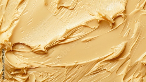  Close-Up of Soft Whipped Butter Texture. Smooth Creamy Butter Texture
