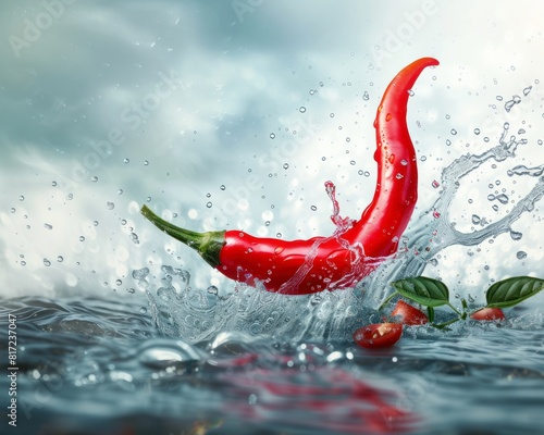 Photo of a fresh red chili pepper