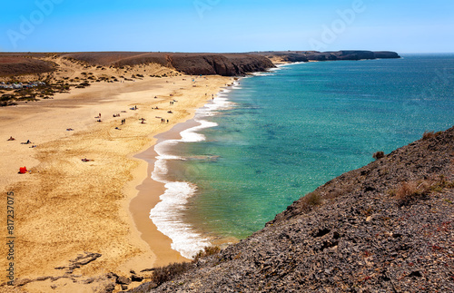 Beach Playa Mujeres, Island Lanzarote, Canary Islands, Spain, Europe. photo