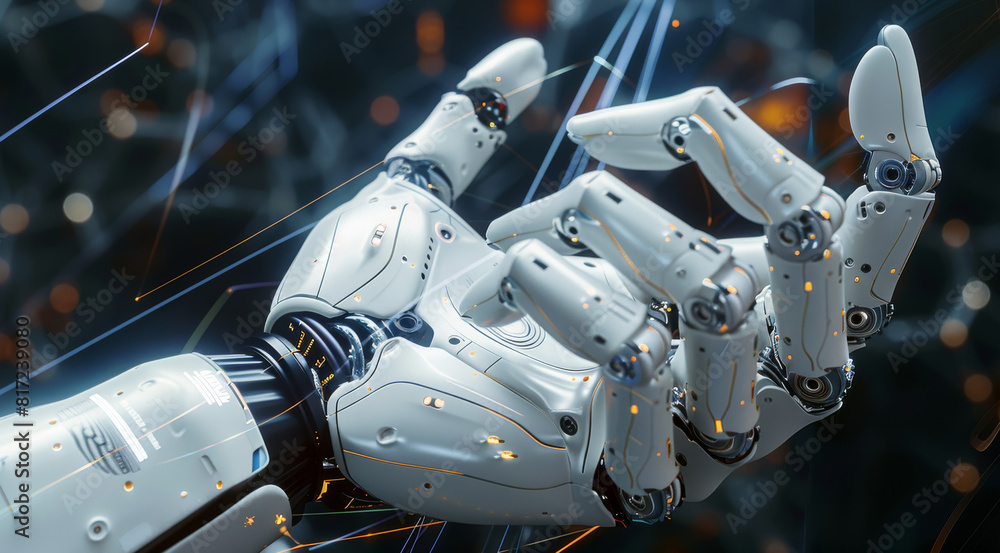 Fototapeta premium Robotic hand. Generative AI.