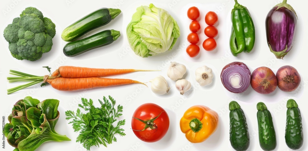 vegetables set isolated on white background vegetables set isolated on white background