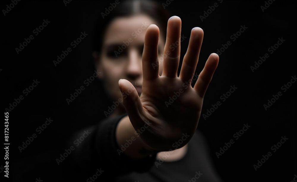 Fototapeta premium Stop: A Campaign Against Gender Violence and Self-Harm