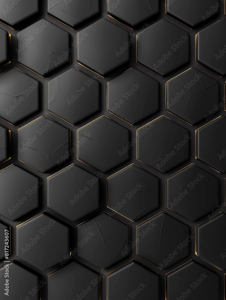 Sleek Black Hexagonal Pattern Background Sleek Black Hexagonal Pattern Background