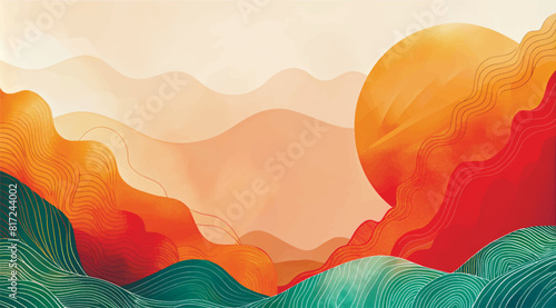 Vector illustration, A colorful banner template for the background. "Asian Native American Heritage Month, Hawaiian Pacific Islands" with an empty space for text. AAPI AANHPI k