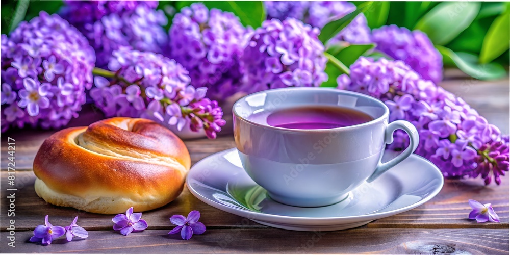 cup of coffee with lavender There is a cup of coffee on the table, brown table, macro, coffee beans. coffee shop wallpaper, background, pink cup of coffee with lavender There is a cup of coffee on the table, brown table, macro, coffee beans. coffee shop wallpaper, background, pink