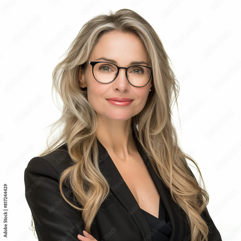 Obraz premium Beautiful blonde businesswoman isolated on a white background