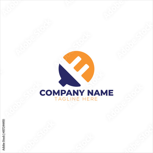 solar energy solution logo design template with sun, electricity 
