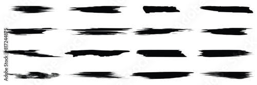 Set of Abstract watercolor grunge brush symbol collection. Grunge badge brush, hand drawn black sticker texture. Vector Illustration.