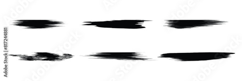 Set of Abstract watercolor grunge brush symbol collection. Grunge badge brush, hand drawn black sticker texture. Vector Illustration.