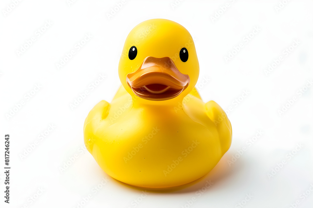 A rubber duck isolated on a white background. Can be used as a bath toy or party favor. A rubber duck isolated on a white background. Can be used as a bath toy or party favor.