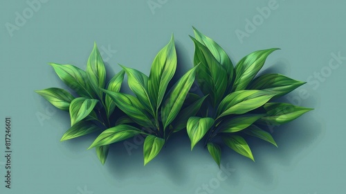 Detailed Sweet Flag Plant with Sword like Leaves in Vivid