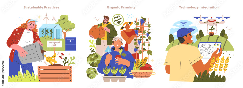 Farm Life. Flat Vector Illustration Farm Life. Flat Vector Illustration