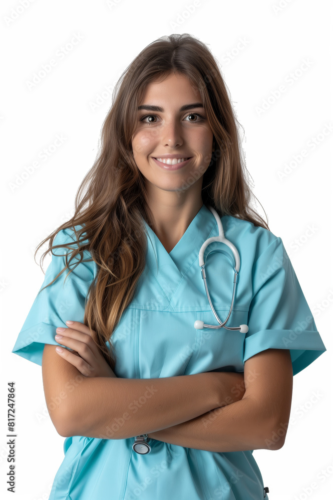 Young female doctor isolated on a white background Young female doctor isolated on a white background