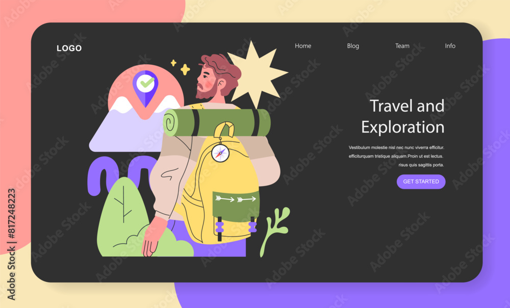Travel and Exploration theme. Vector illustration. Travel and Exploration theme. Vector illustration.
