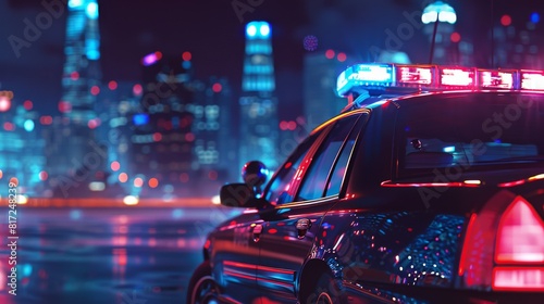 police car lights flasher america city © Андрей Трубицын