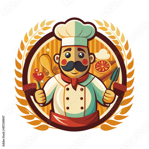 Creative chef logo template
