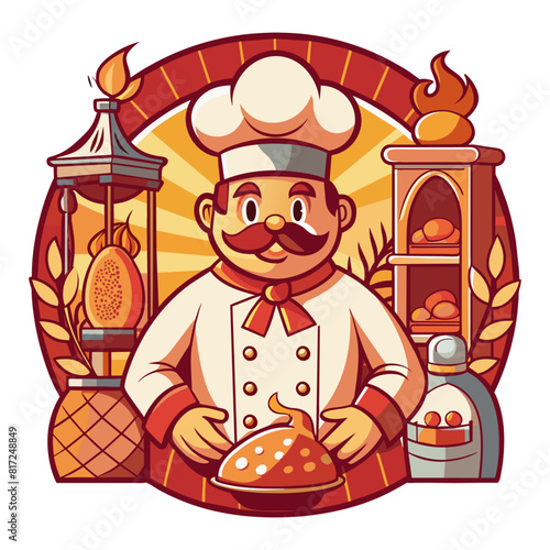 Creative chef logo template
