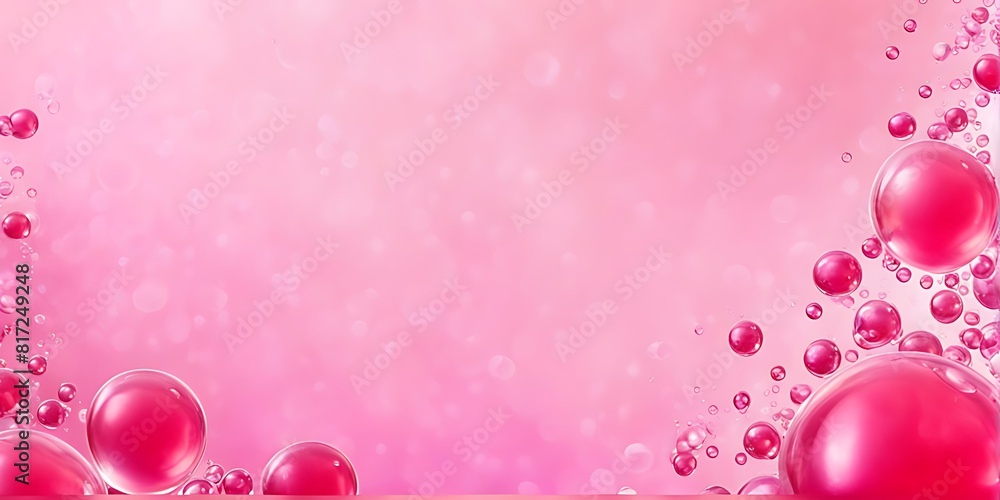 soap bubbles on a pastel background, red pink abstract oil bubbles or face serum background. pink Oil and water bubbles molecule ,pink Bubbles oil or collagen serum for cosmetic product, banner poste soap bubbles on a pastel background, red pink abstract oil bubbles or face serum background. pink Oil and water bubbles molecule ,pink Bubbles oil or collagen serum for cosmetic product, banner poste