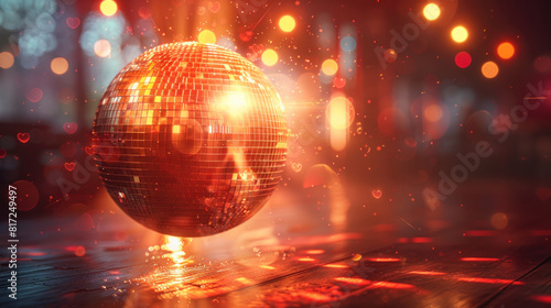 Disco ball with glittering bokeh