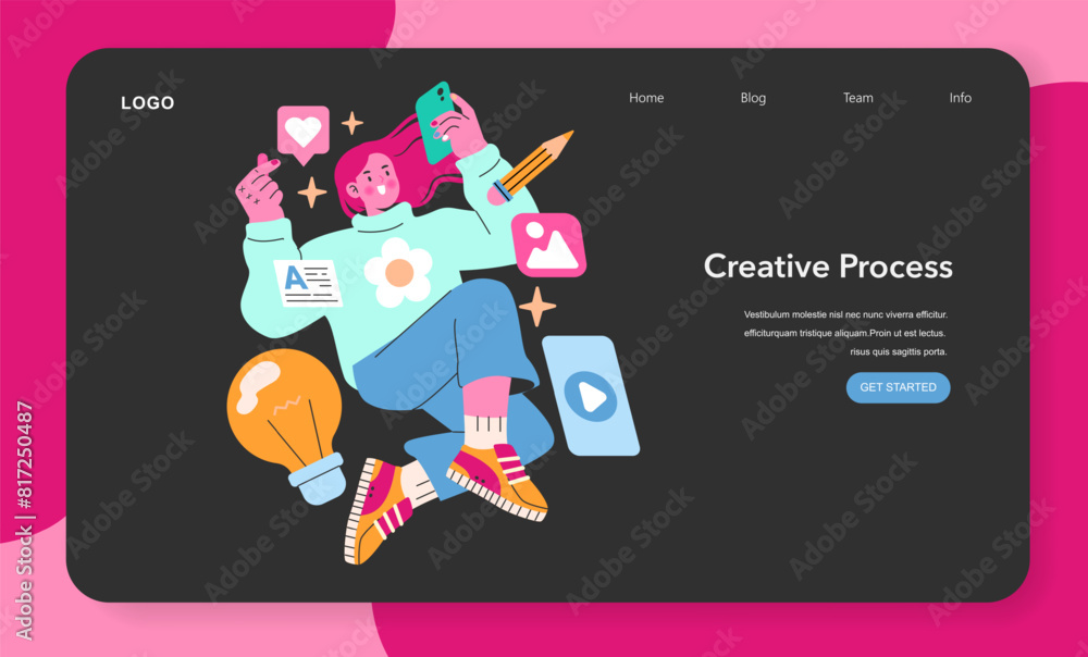 content creation. Flat Vector Illustration content creation. Flat Vector Illustration
