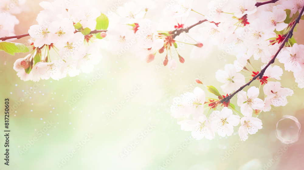 Fototapeta premium Beautiful spring background, cherry blossoms, bokeh.