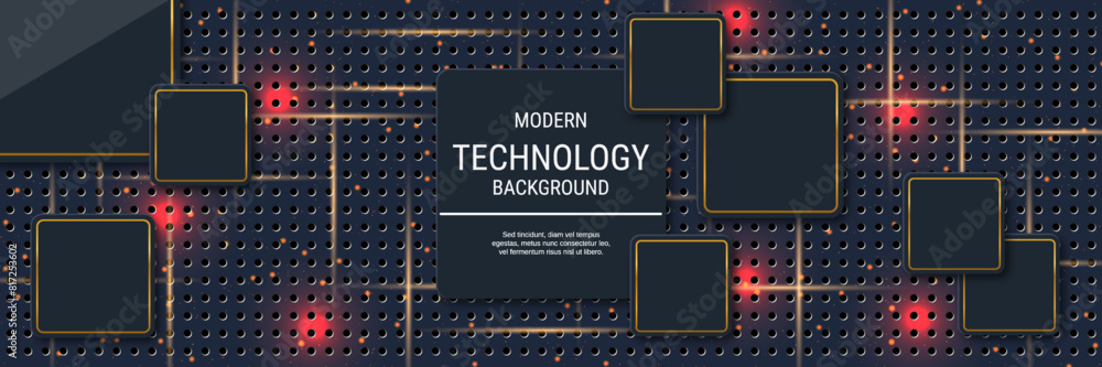 Modern technology style vector banner design template Modern technology style vector banner design template