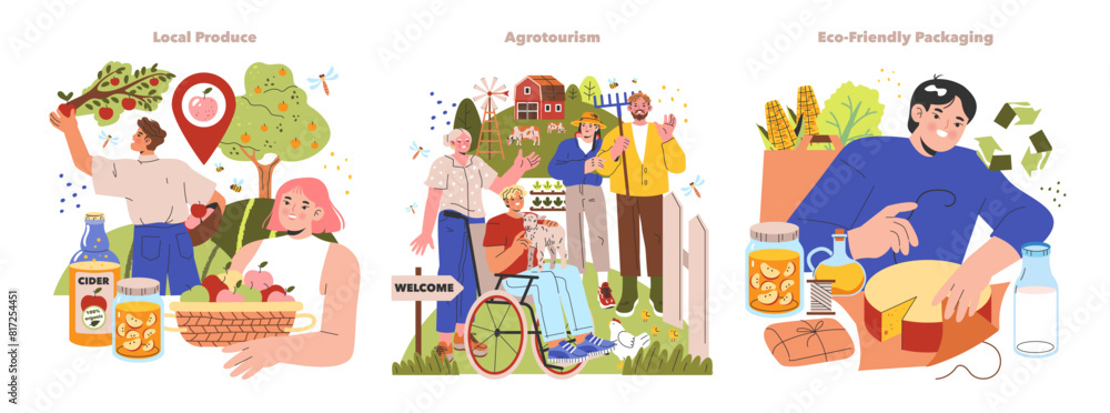 Farm Life. Flat Vector Illustration Farm Life. Flat Vector Illustration