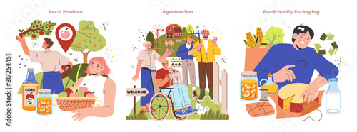 Farm Life. Flat Vector Illustration