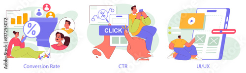 Mobile Marketing. Flat Vector Illustration
