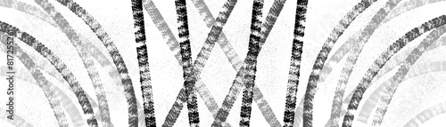 Panoramic background with tire wheel marks of cars. Vector illustration