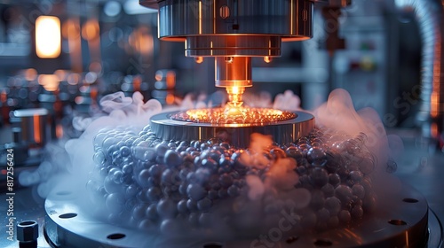 Display of superconductivity phenomenon using a special material cooled with liquid nitrogen.