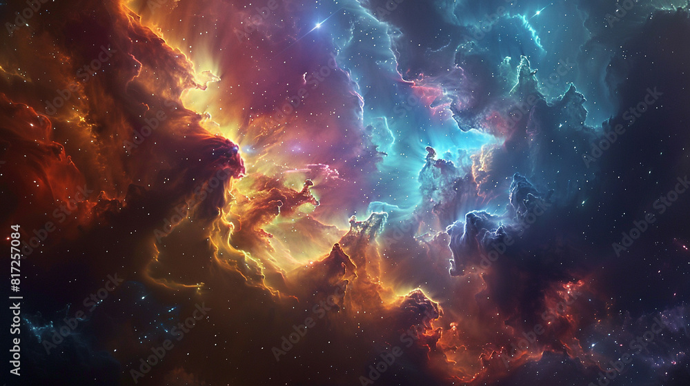 Breathtaking Landscape Photo of a Colorful Space Nebula Capturing the Vibrant Beauty and Wonders of the Cosmos Breathtaking Landscape Photo of a Colorful Space Nebula Capturing the Vibrant Beauty and Wonders of the Cosmos