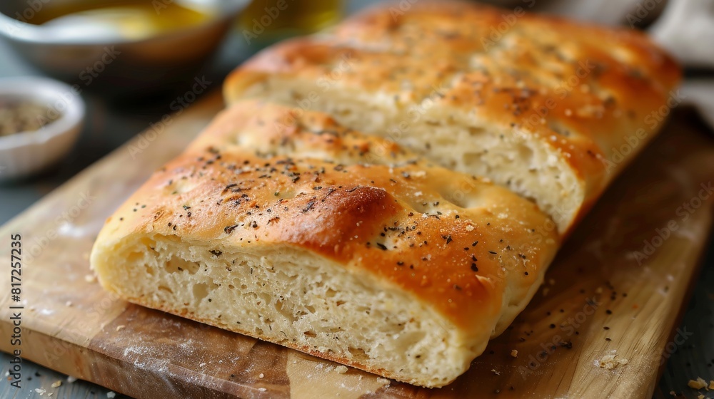 Close-up of freshly baked, fluffy bread with poppy seeds on a wooden cutting board, with soft focus background Close-up of freshly baked, fluffy bread with poppy seeds on a wooden cutting board, with soft focus background