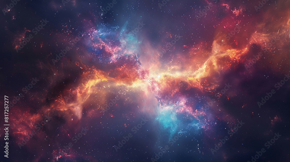 Breathtaking Landscape Photo of a Colorful Space Nebula Capturing the Vibrant Beauty and  Wonders of the Cosmos