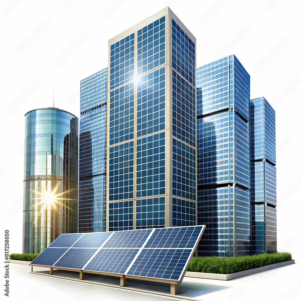 Fototapeta premium solar panels isolated on a transparent background