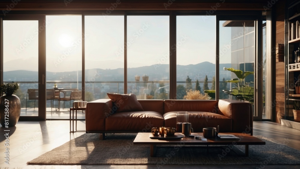 Fototapeta premium Beautiful classic living room in a minimalist view