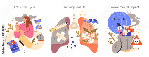 No Tobacco Day Flat Vector Illustration