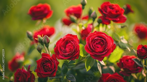 A beautiful bouquet of vibrant red roses