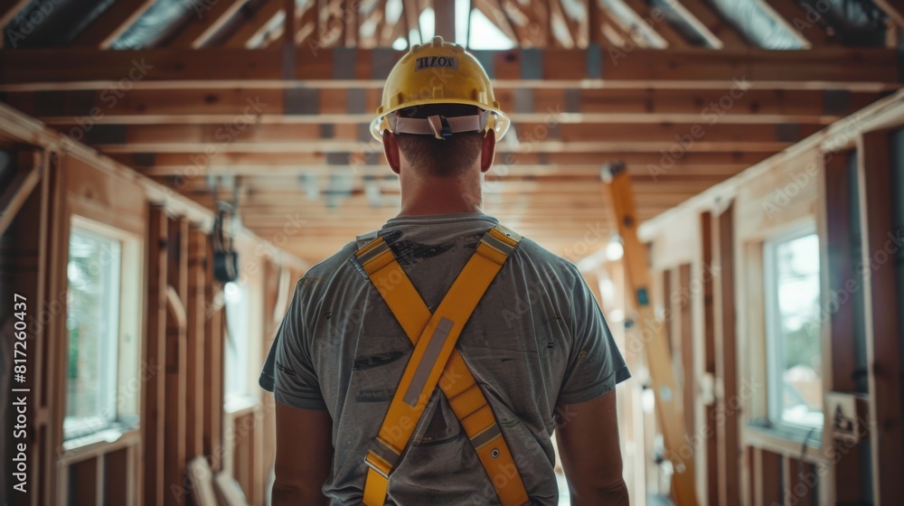 construction of a frame house in America construction of a frame house in America