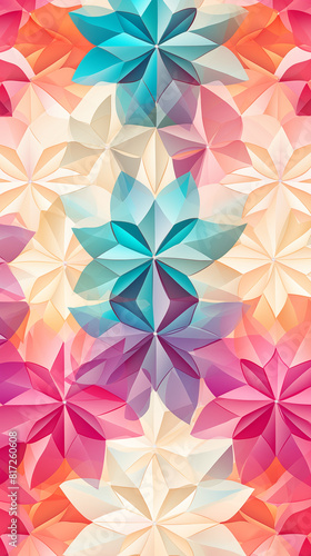 Abstract Image  Geometric Flowers  Floral  Pattern Style  For Background  Wallpaper  Desktop Background  Smartphone Cell Phone Case  Computer Screen  Cell Phone Screen  Smartphone Screen  9 16 Format 