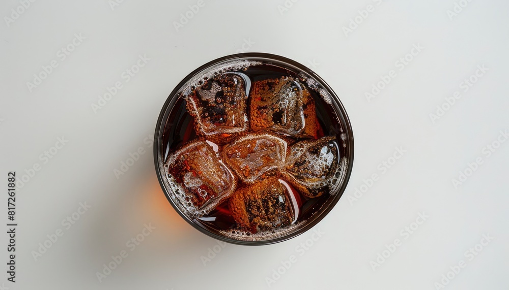Image of a glass of soda with ice Image of a glass of soda with ice