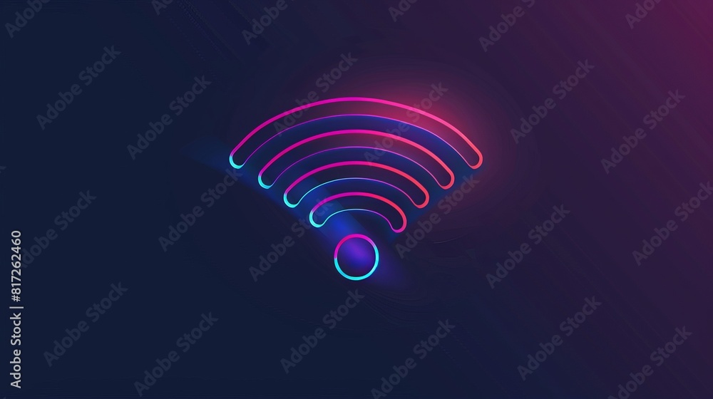 Illustration portraying the concept of Wi-Fi wireless connection and remote internet access, emphasizing high internet speed. Illustration portraying the concept of Wi-Fi wireless connection and remote internet access, emphasizing high internet speed.