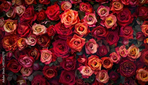 Image of roses  as seen from on top