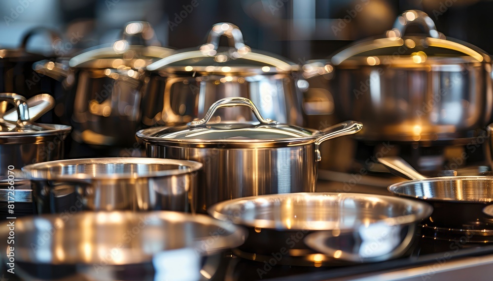 Cooking pots as seen from the side Cooking pots as seen from the side