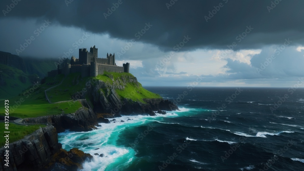 Wallpaper game art castle on the coast Wallpaper game art castle on the coast