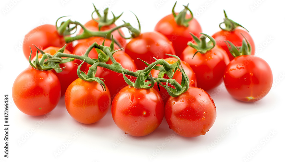 ripe cherry tomatoes isolated on white background ripe cherry tomatoes isolated on white background